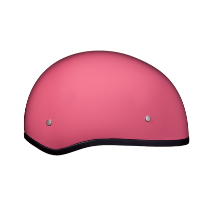 Color - Gloss - DOT Approved Daytona Skull Cap Half Shell Motorcycle Helmet - Beanie Style for Motorcycles, Cruisers, Scooters, and Mopeds W/O Visor- Hi-Gloss Pink