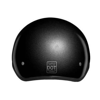 Color - Grey - DOT Approved Daytona Skull Cap Half Shell Motorcycle Helmet - Beanie Style for Motorcycles, Cruisers, Scooters, and Mopeds - Gun Metal Grey Metallic