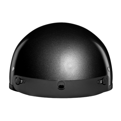 Color - Grey - DOT Approved Daytona Skull Cap Half Shell Motorcycle Helmet - Beanie Style for Motorcycles, Cruisers, Scooters, and Mopeds - Gun Metal Grey Metallic