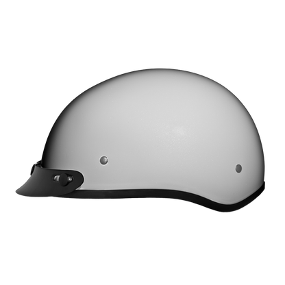 Color - White - DOT Approved Daytona Skull Cap Half Shell Motorcycle Helmet - Beanie Style for Motorcycles, Cruisers, Scooters, and Mopeds - Pearl White