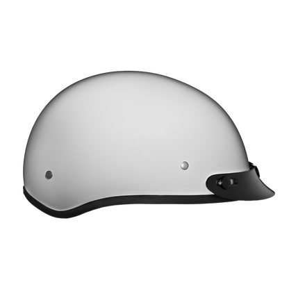 Color - White - DOT Approved Daytona Skull Cap Half Shell Motorcycle Helmet - Beanie Style for Motorcycles, Cruisers, Scooters, and Mopeds - Pearl White