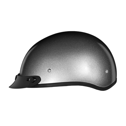 Color - Silver - DOT Approved Daytona Skull Cap Half Shell Motorcycle Helmet - Beanie Style for Motorcycles, Cruisers, Scooters, and Mopeds - Silver Metallic