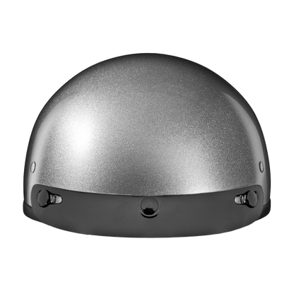 Color - Silver - DOT Approved Daytona Skull Cap Half Shell Motorcycle Helmet - Beanie Style for Motorcycles, Cruisers, Scooters, and Mopeds - Silver Metallic