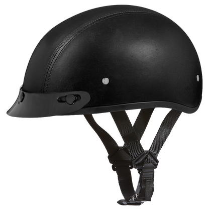Color - Default - D.O.T. Daytona Skull Cap- Leather Covered
