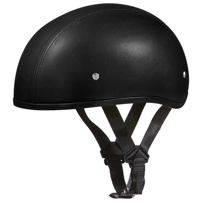 Color - Default - D.O.T. Daytona Skull Cap W/O Visor- Leather Covered