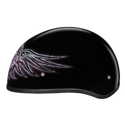 Color - Default - DOT Approved Daytona Motorcycle Half Face Helmet - Skull Cap Graphics for Men & Women, Scooters, ATVs, UTVs & Choppers - W/ Barbed Wire Heart