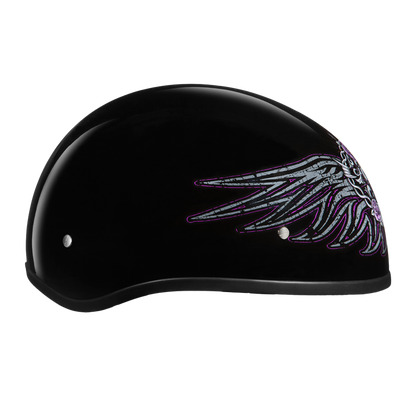 Color - Default - DOT Approved Daytona Motorcycle Half Face Helmet - Skull Cap Graphics for Men & Women, Scooters, ATVs, UTVs & Choppers - W/ Barbed Wire Heart