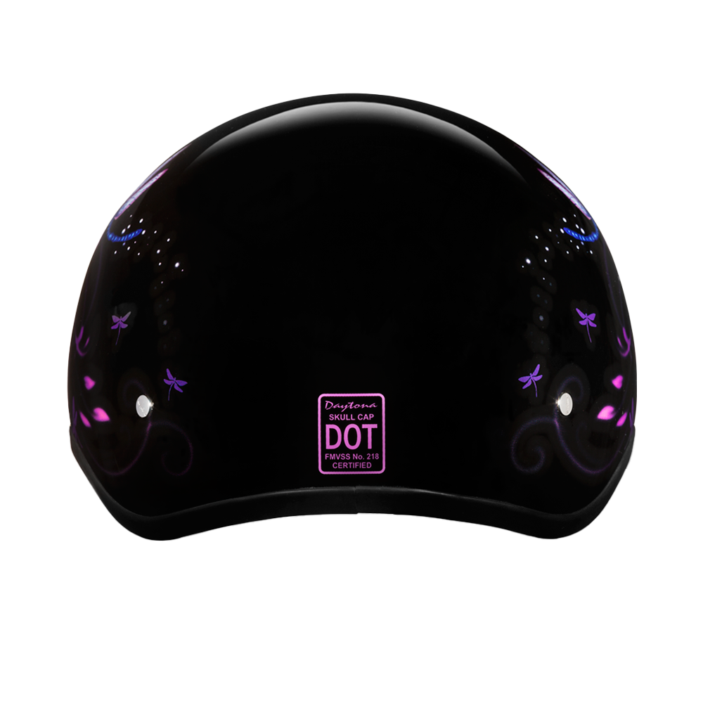 dot approved dragon skull motorcycle helmets Daytona Skull Cap Helmet Dragonfly 2XS Purple