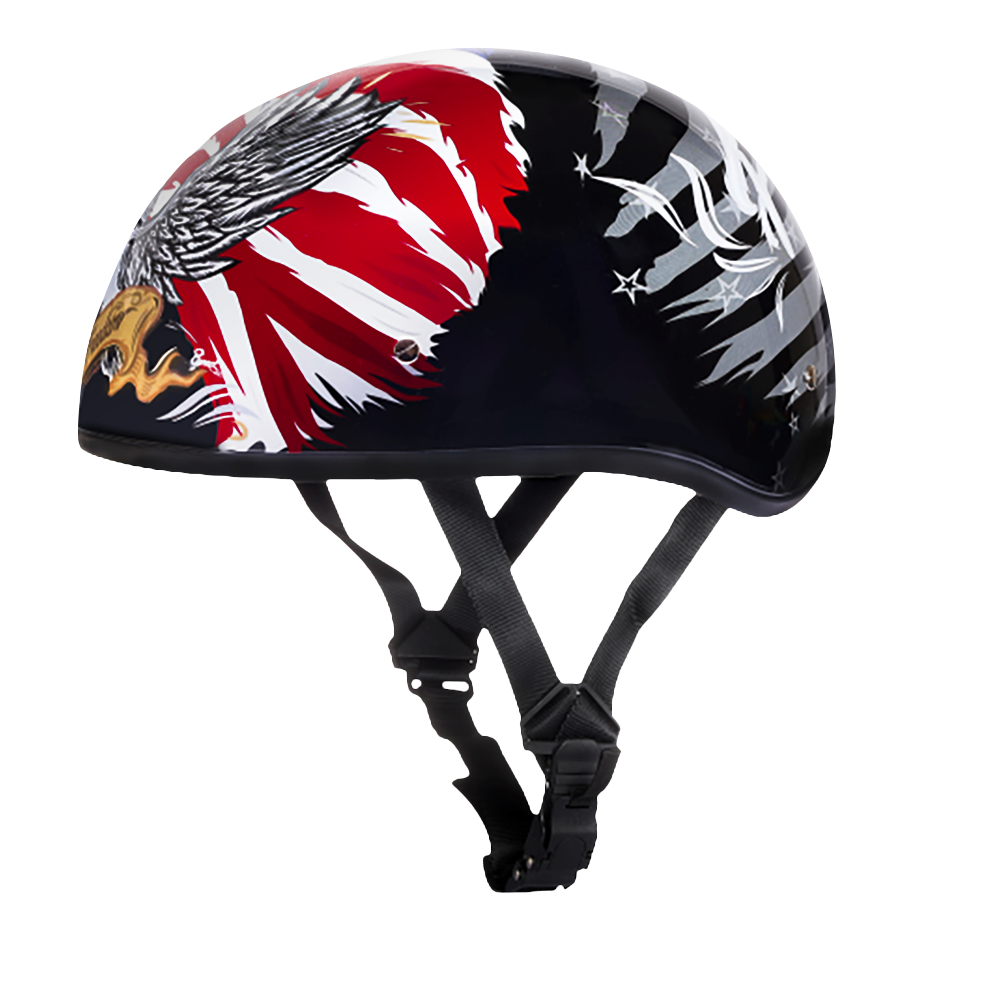 dot half shell motorcycle helmets Daytona Skull Cap Freedom 2.0 Half Motorcycle Helmet, XL