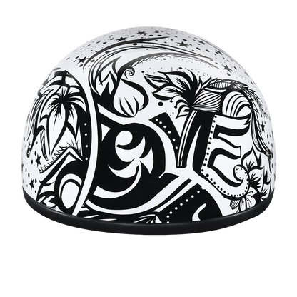Color - Default - DOT Approved Daytona Motorcycle Half Face Helmet - Skull Cap Graphics for Men & Women, Scooters, ATVs, UTVs & Choppers - W/ Lovesee