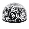 DOT Approved Daytona Motorcycle Half Face Helmet - Skull Cap Graphics for Men & Women, Scooters, ATVs, UTVs & Choppers - W/ Lovesee