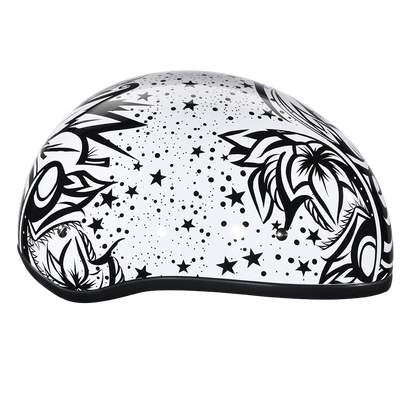 Color - Default - DOT Approved Daytona Motorcycle Half Face Helmet - Skull Cap Graphics for Men & Women, Scooters, ATVs, UTVs & Choppers - W/ Lovesee