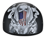 DOT Approved Daytona Motorcycle Half Face Helmet - Skull Cap Graphics for Men & Women, Scooters, ATVs, UTVs & Choppers - W/ Make 'Em Pay