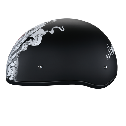 Color - Default - DOT Approved Daytona Motorcycle Half Face Helmet - Skull Cap Graphics for Men & Women, Scooters, ATVs, UTVs & Choppers - W/ Make 'Em Pay