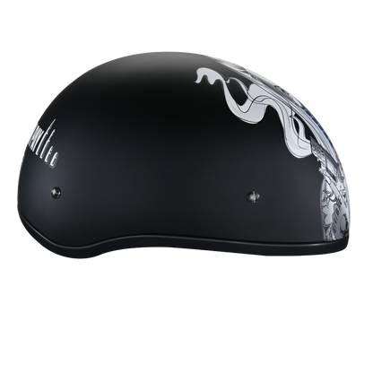 Color - Default - DOT Approved Daytona Motorcycle Half Face Helmet - Skull Cap Graphics for Men & Women, Scooters, ATVs, UTVs & Choppers - W/ Make 'Em Pay