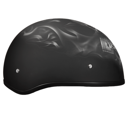 Color - Default - DOT Approved Daytona Motorcycle Half Face Helmet - Skull Cap Graphics for Men & Women, Scooters, ATVs, UTVs & Choppers - W/  Pistons Skull