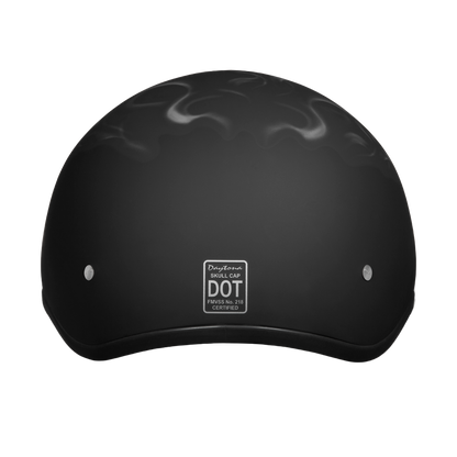 Color - Default - DOT Approved Daytona Motorcycle Half Face Helmet - Skull Cap Graphics for Men & Women, Scooters, ATVs, UTVs & Choppers - W/  Pistons Skull