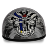 DOT Approved Daytona Motorcycle Half Face Helmet - Skull Cap Graphics for Men & Women, Scooters, ATVs, UTVs & Choppers - W/ Thunder
