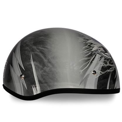 Color - Default - DOT Approved Daytona Motorcycle Half Face Helmet - Skull Cap Graphics for Men & Women, Scooters, ATVs, UTVs & Choppers - W/ Thunder