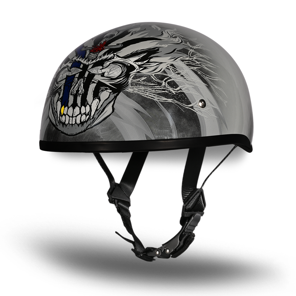 female motorcycle helmet on transparent background Daytona Skull Cap Thunder Half Face Motorcycle Helmet