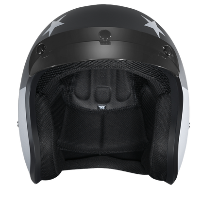 Color - Default - DOT Approved Daytona Cruiser Open Face Motorcycle Helmet - Men, Women & Youth - With Visor & Graphics - W/ Captain America Stealth
