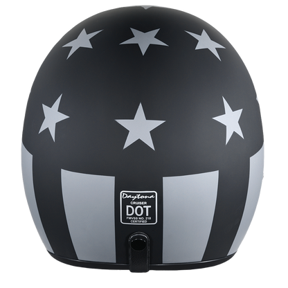 Color - Default - DOT Approved Daytona Cruiser Open Face Motorcycle Helmet - Men, Women & Youth - With Visor & Graphics - W/ Captain America Stealth