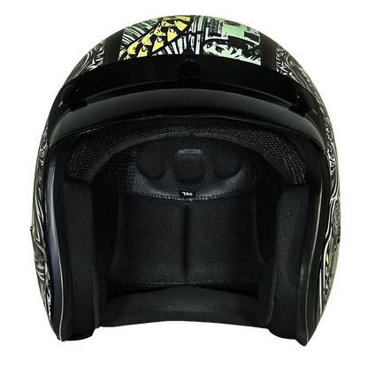 Color - Default - DOT Approved Daytona Cruiser Open Face Motorcycle Helmet - Men, Women & Youth - With Visor & Graphics - W/ Money