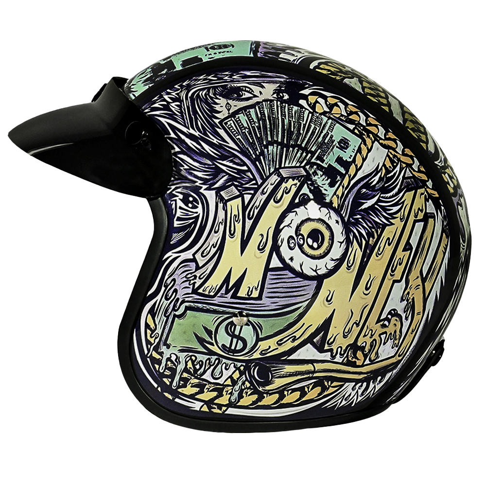 Daytona Cruiser Money Open Face Motorcycle Helmet, 2XL