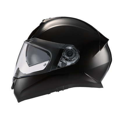Color - Gloss - Daytona Detour Full Face Motorcycle Helmet - DOT Certified, Dual Visor, Street Bike Helmet, Men/Women/Youth - Hi-Gloss Black