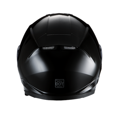 Color - Gloss - Daytona Detour Full Face Motorcycle Helmet - DOT Certified, Dual Visor, Street Bike Helmet, Men/Women/Youth - Hi-Gloss Black