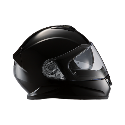 Color - Gloss - Daytona Detour Full Face Motorcycle Helmet - DOT Certified, Dual Visor, Street Bike Helmet, Men/Women/Youth - Hi-Gloss Black