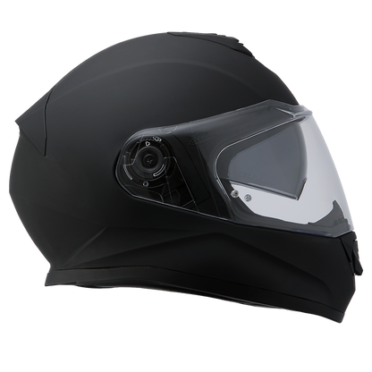 Color - Black - Daytona Detour Full Face Motorcycle Helmet - DOT Certified, Dual Visor, Street Bike Helmet, Men/Women/Youth - Dull Black