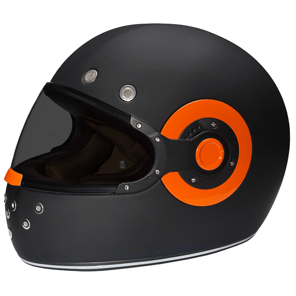 D.O.T. Daytona Retro- Dull Black W/ Orange Accents - Dirt Moto Bikes