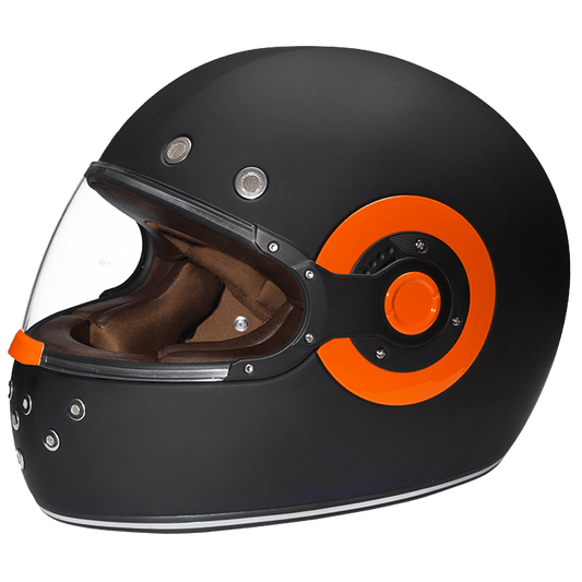 D.O.T. Daytona Retro- Dull Black W/ Orange Accents - Dirt Moto Bikes