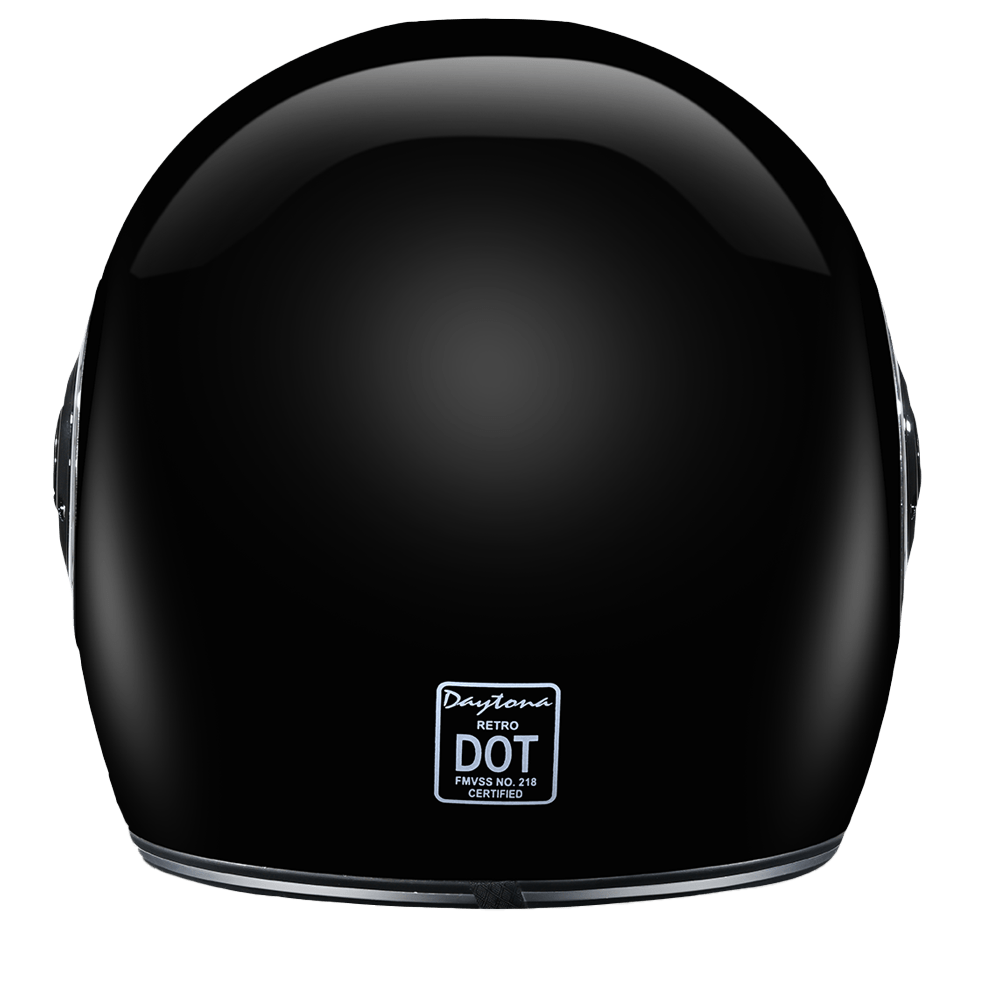 D.O.T. Daytona Retro- Hi-Gloss Black W/ Chrome Accents - Dirt Moto Bikes