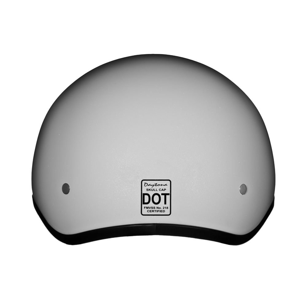 D.O.T. Daytona Skull Cap- Pearl White - Dirt Moto Bikes