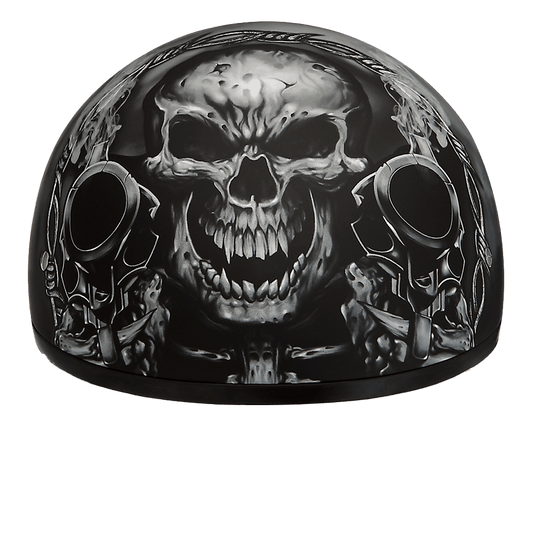 D.O.T. Daytona Skull Cap- W/ Guns - Dirt Moto Bikes