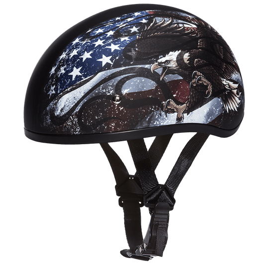 D.O.T. Daytona Skull Cap- W/ Usa - Dirt Moto Bikes