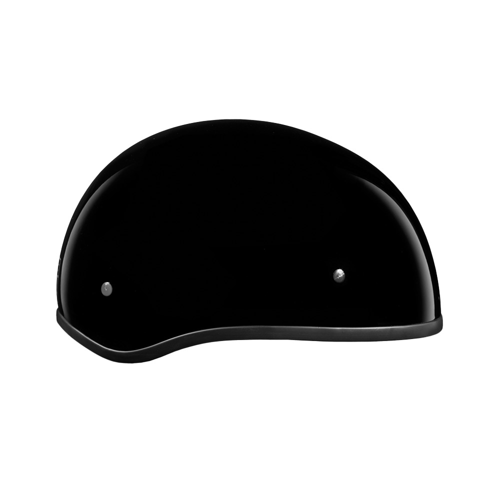 D.O.T. Daytona Skull Cap W/O Visor- Hi-Gloss Black - Dirt Moto Bikes