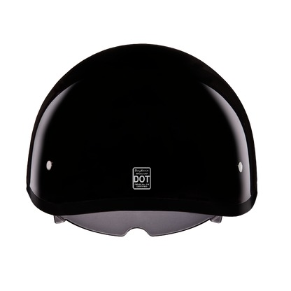 Color - Gloss - D.O.T. Daytona Skull Cap W/ Inner Shield- Hi-Gloss Black