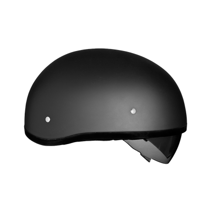 Color - Black - D.O.T. Daytona Skull Cap W/ Inner Shield- Dull Black