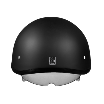 Color - Black - D.O.T. Daytona Skull Cap W/ Inner Shield- Dull Black