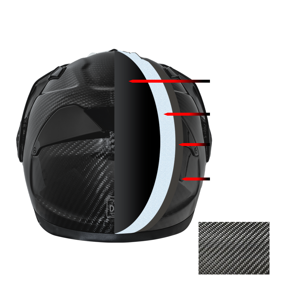D.O.T. & ECE Daytona C6 PRO- Grey Carbon Fiber