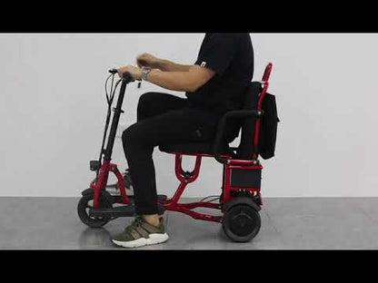 MotoTec Folding Mobility Electric Trike 48v 700w Dual Motor Lithium Black