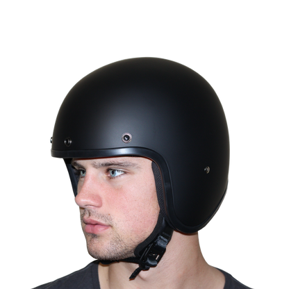 Color - Orange - DOT Approved Daytona Cruiser Open Face Motorcycle Helmet - Men, Women & Youth - With Visor & Graphics - W/ Orange Pin Stripe