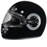 D.O.T. & ECE Daytona Retro Full Face Motorcycle Helmet: Vintage Style for Men, Women, & Youth - Hi-Gloss Black w/ Chrome Accents