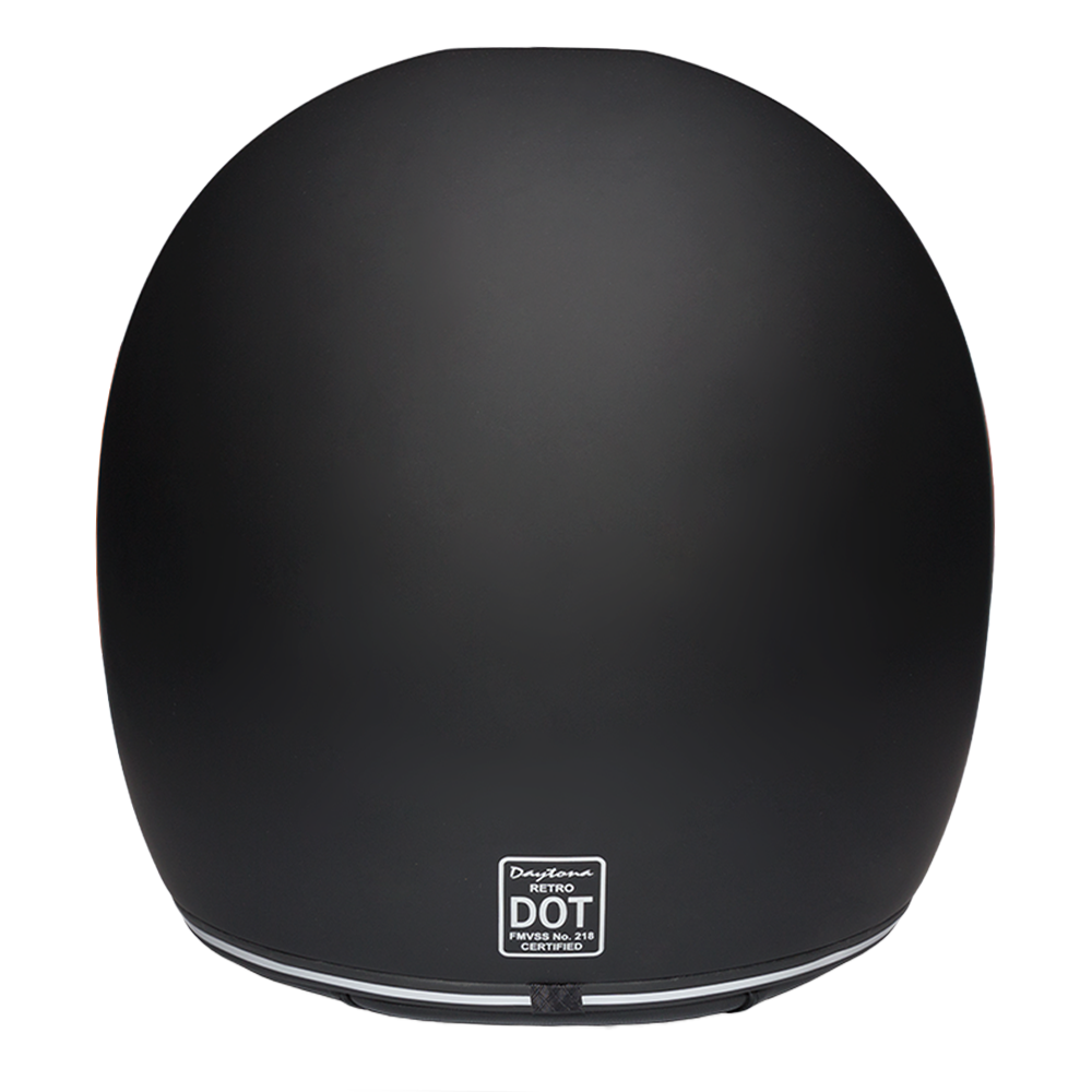 DOT Daytona Retro Full Face Motorcycle Helmet: Vintage Style for Men, Women, & Youth - Dull Black W/ Orange Accents