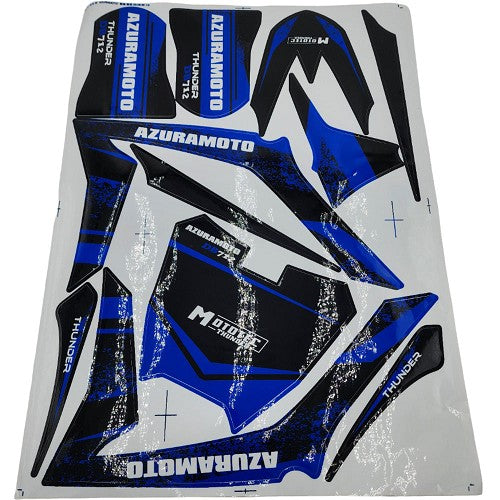 MotoTec Thunder 50cc Sticker Kit Blue