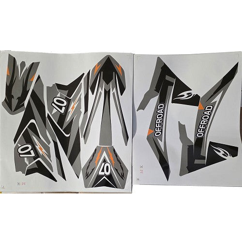 MotoTec Pioneer 49cc Sticker Kit Black