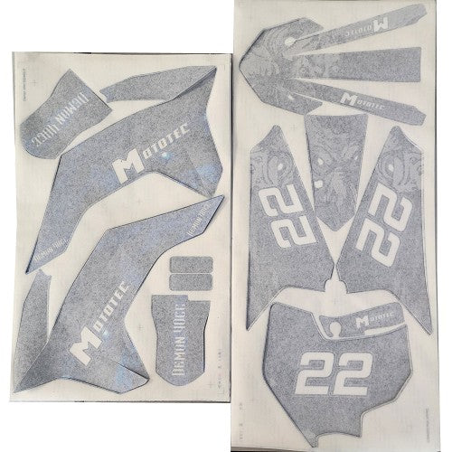 MotoTec 40cc Demon Dirt Bike Sticker Kit Blue